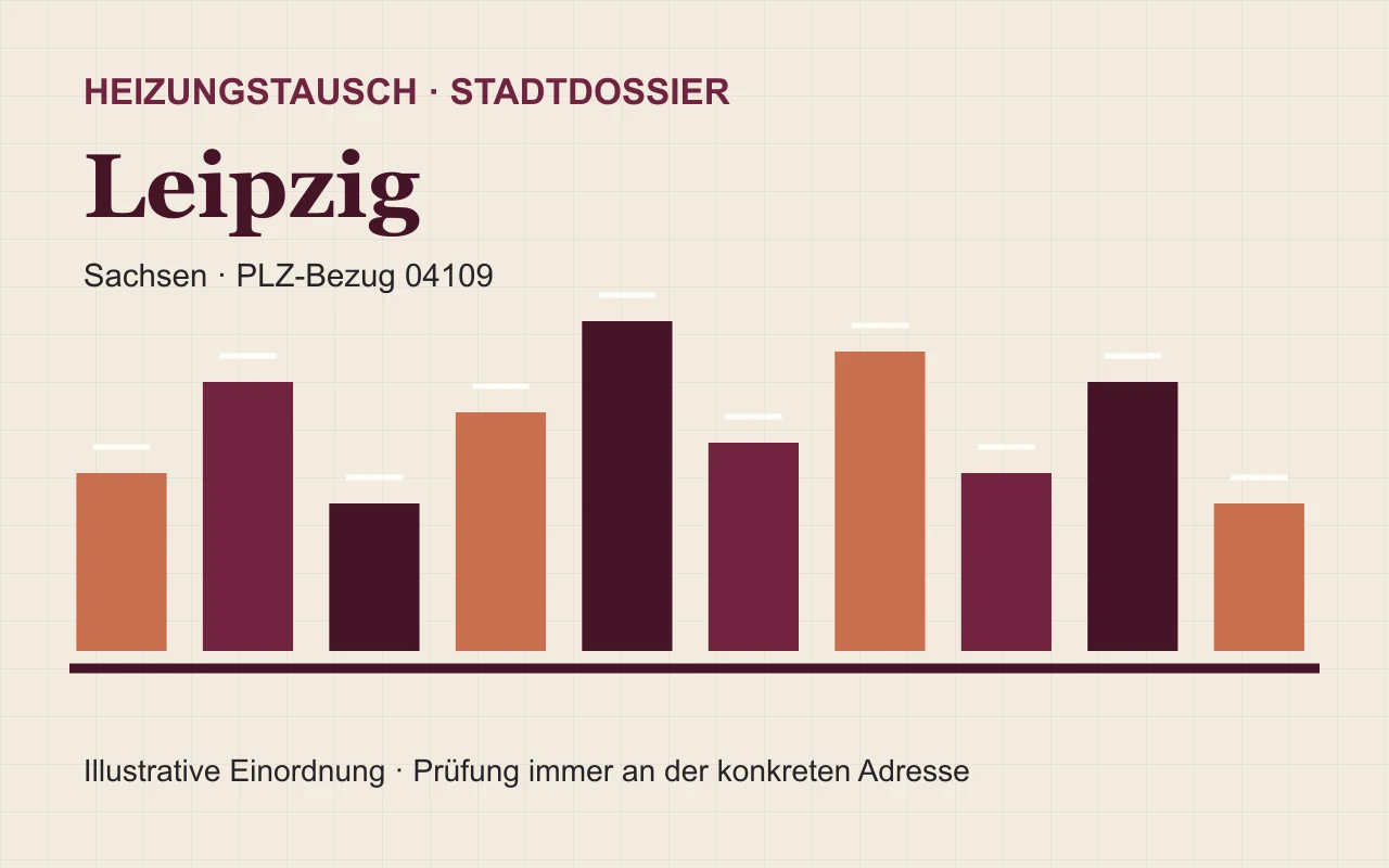 Illustratives Stadtdossier für den Heizungstausch in Leipzig
